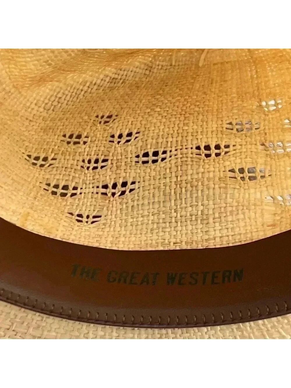 The Great Western Feather Straw Cowboy Cowgirl Hat Unisex, Country, Coachella, - Picture 8 of 16
